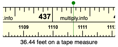 36.44 feet on a tape measure