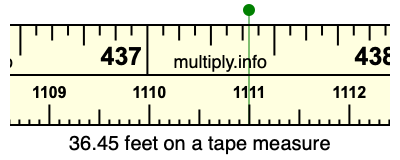 36.45 feet on a tape measure