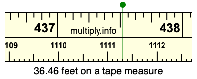 36.46 feet on a tape measure