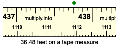 36.48 feet on a tape measure