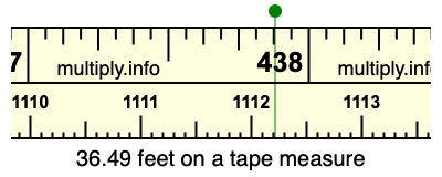 36.49 feet on a tape measure