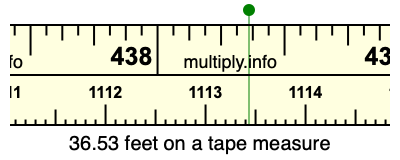 36.53 feet on a tape measure