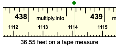 36.55 feet on a tape measure