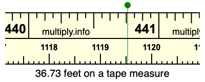 36.73 feet on a tape measure