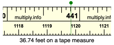 36.74 feet on a tape measure