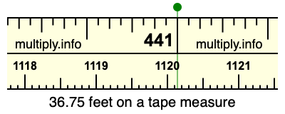 36.75 feet on a tape measure