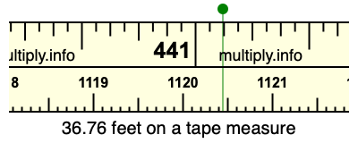 36.76 feet on a tape measure