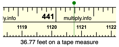 36.77 feet on a tape measure