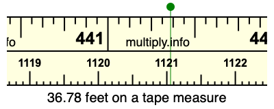 36.78 feet on a tape measure