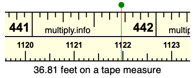 36.81 feet on a tape measure