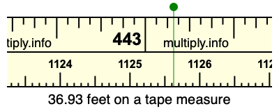 36.93 feet on a tape measure