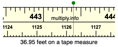 36.95 feet on a tape measure
