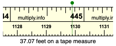 37.07 feet on a tape measure