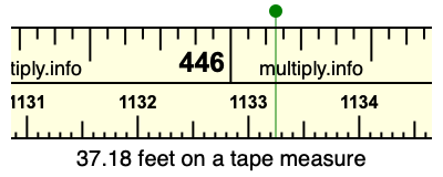 37.18 feet on a tape measure