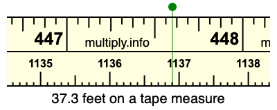 37.3 feet on a tape measure
