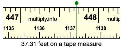 37.31 feet on a tape measure