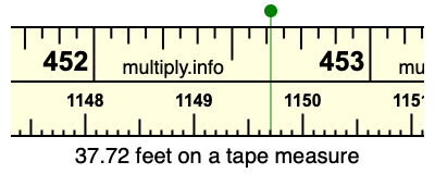 37.72 feet on a tape measure