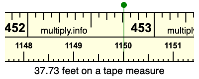 37.73 feet on a tape measure