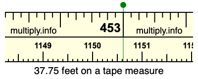 37.75 feet on a tape measure