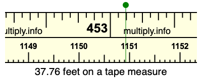 37.76 feet on a tape measure