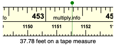 37.78 feet on a tape measure