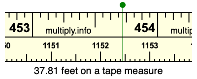 37.81 feet on a tape measure