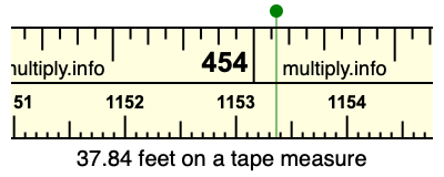 37.84 feet on a tape measure