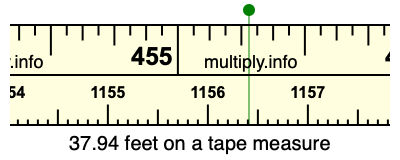 37.94 feet on a tape measure