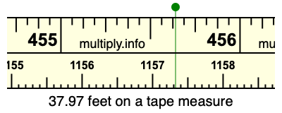 37.97 feet on a tape measure