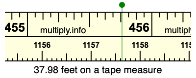 37.98 feet on a tape measure