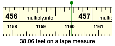 38.06 feet on a tape measure