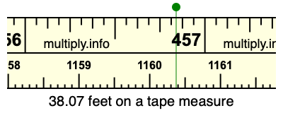 38.07 feet on a tape measure