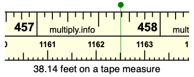 38.14 feet on a tape measure