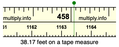 38.17 feet on a tape measure