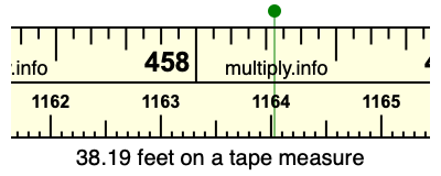38.19 feet on a tape measure