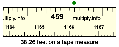 38.26 feet on a tape measure