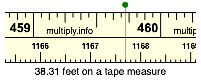 38.31 feet on a tape measure