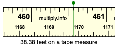 38.38 feet on a tape measure
