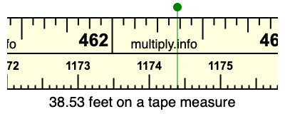 38.53 feet on a tape measure