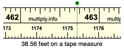 38.56 feet on a tape measure