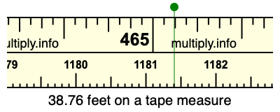 38.76 feet on a tape measure