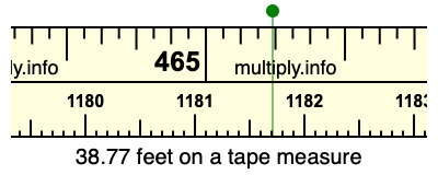 38.77 feet on a tape measure