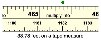 38.78 feet on a tape measure
