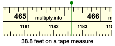 38.8 feet on a tape measure
