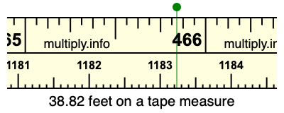 38.82 feet on a tape measure