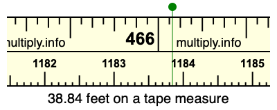38.84 feet on a tape measure