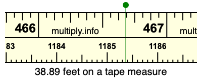 38.89 feet on a tape measure