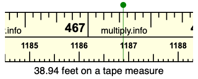 38.94 feet on a tape measure