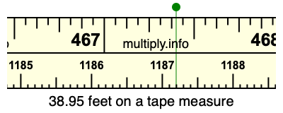 38.95 feet on a tape measure