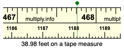 38.98 feet on a tape measure